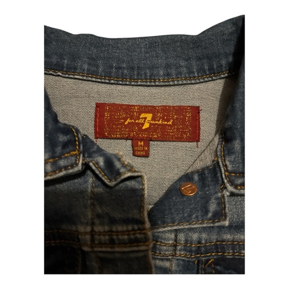 7 For All Mankind Denim Jacket Girls Size Medium - Picture 3 of 3